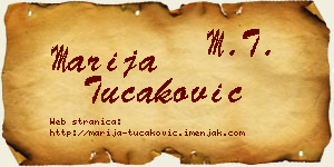 Marija Tucaković vizit kartica